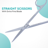 Multifunctional Straight Scissors with an Extra Fine Blade and Wide Handle