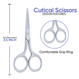 3.5 Inch Straight Scissors With An Extra Fine Blade And Wide Handle