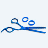 6.5 Inch Sharp Blade Professional Thinning Scissors with Rubber Silencer, Comfortable Grip Ring & Flat Screw Adjuster