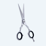 5.5 Inch Barber Shear Scissors with Flat Screw Adjuster, Rubber Silencer & Comfortable Grip Ring