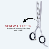 6.5 Inch Sharp Blade Barber Thinning Shear with Screw Adjuster, Rubber Silencer & Comfortable Grip Ring