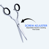 5.5 Inch Barber Shear Scissors with Screw Adjuster, Rubber Silencer & Comfortable Grip Ring