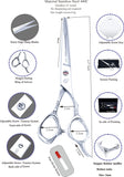 Professional Hair Scissors 6.5 Inch with Rozer Edge Sharp Blades, 440C Steel Hair Cutting Scissors with Elegant Sheath, Adjustable Screw