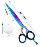 Professional Hair Scissors 6.5 Inch with Razer Edge Sharp Blades, 440C Steel Hair Cutting Scissors with Elegant Sheath and Versatile Finger