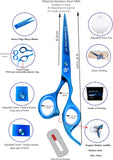 Professional Hair Scissors 6.5 Inch with Rozer Edge Sharp Blades, 440C Steel Hair Cutting Scissors with Elegant Sheath, Adjustable Screw